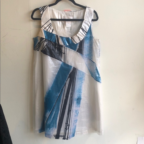 Chloe Blue and White Mini Dress - Picture 1 of 7